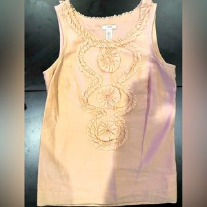 Crew size 2 peach fitted cotton top